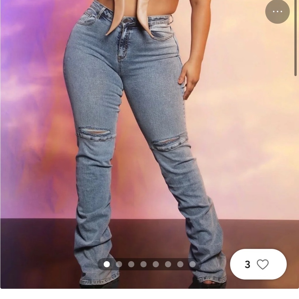Light Wash Jeans Detailed